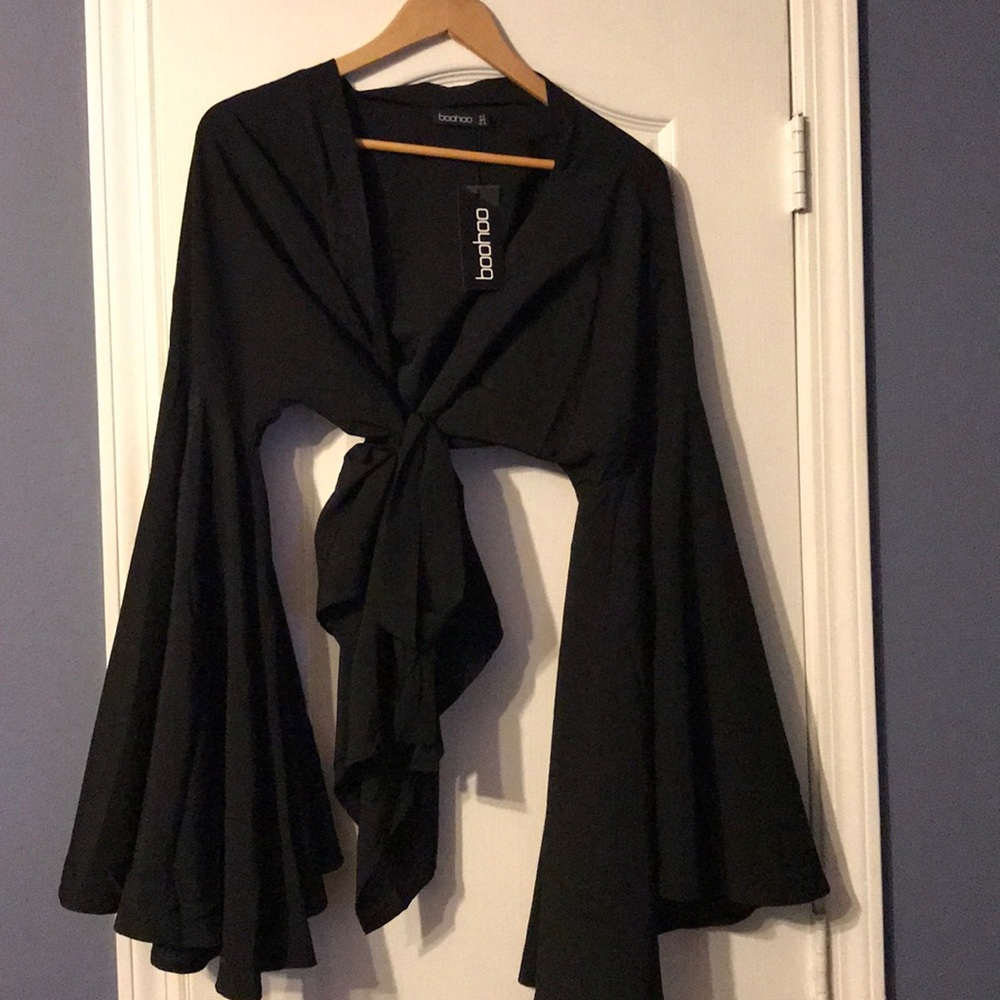 Black kimono style top